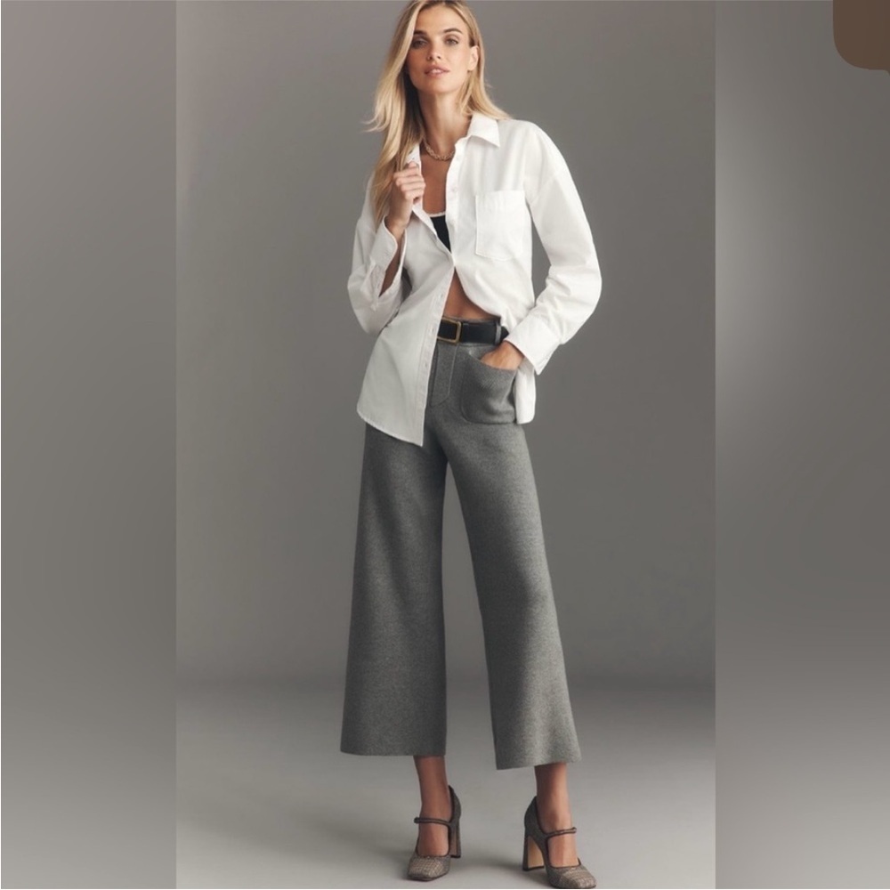 Anthropologie Colette Sweater Knit Crop Wide-Leg Pants Size XS NWT READ
